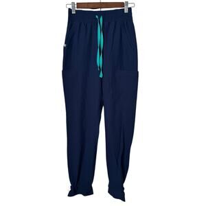 FIGS Yola With Yoga Waistband Skinny Scrub Pants Women's Size XS Navy Blue NWOT